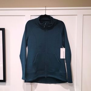Mondetta Large Full Zip Jacket, Deep Jade Green, Hi Lo hem, NWT